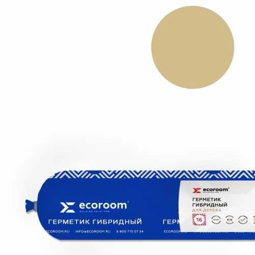 Гибридный герметик Ecoroom PS-16, 600 мл, сосна, STP-POLYMER, файл-пакет