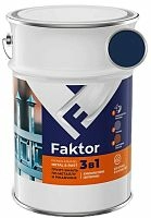 Грунт-эмаль FAKTOR на ржавчину 3 в 1 синяя, барабан 20 кг