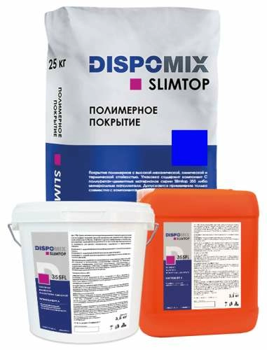 Покрытие полиуретан-цементное Slimtop 355CP, синий, 30,4 кг, Dispomix – ТСК Дипломат