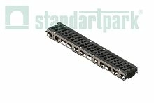 Лоток водоотводный пластиковый PolyMax Drive ЛВ-10.16.08-ПП с РВ щель ВЧ кл. D (к-т) 0801034-М, класс D400, комплект, Стандартпарк