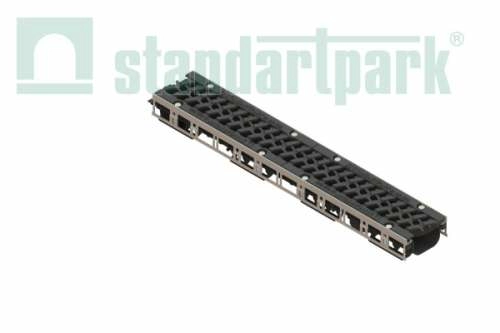 Лоток водоотводный пластиковый PolyMax Drive ЛВ-10.16.08-ПП с РВ щель ВЧ кл. D (к-т) 0801034-М, класс D400, комплект, Стандартпарк