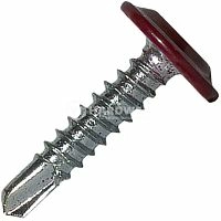 Усиленный саморез с прессшайбой со сверлом 4.2x19 мм RAL 3005 красное вино, 1000 шт, Hardwex