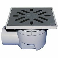 HL605 Трап ПП PERFEKT с гориз. выпуском, решёткой из чугуна и клапаном против запаха DN110
