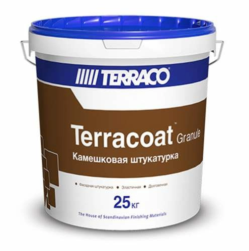 Декоративная штукатурка TERRACOAT GRANULE 2,5 мм на силиконовой основе с зернистой текстурой типа «Шуба» База NP, 25 кг ведро