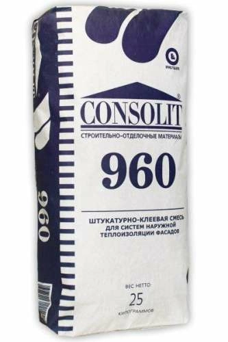 CONSOLIT 960 Клеевая смесь для системы наружной теплоизоляции (Теплостандарт) КОНСОЛИТ