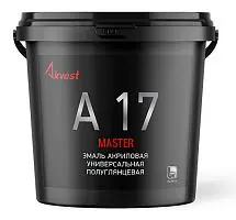 Эмаль акриловая глянцевая и полуглянцевая универсальная А 17, 10 кг, Аквест