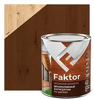 Антисептик FAKTOR декоративный для защиты и тонирования древесины 3 в 1 тик, банка 0,6 кг