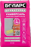 Штукатурка цементная серая УНИВЕРСАЛЬ БОЛАРС, 25 кг, мешок – ТСК Дипломат