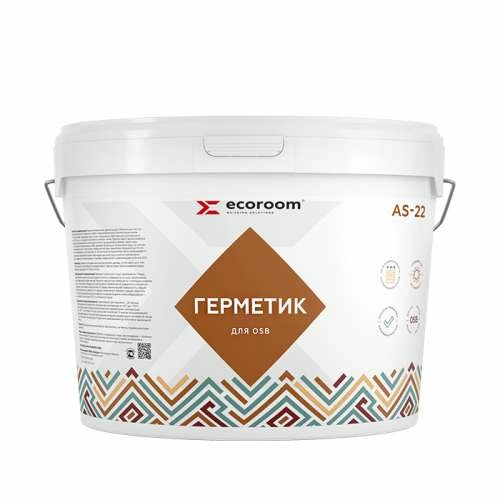 Ecoroom As-22, 2,5 кг, герметик для OSB акриловый, ведро