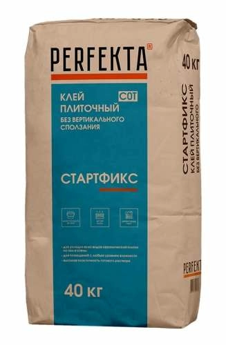 Клей плиточный без вертикального сползания Стартфикс C0 T, Perfekta, 25 кг