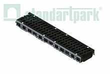 Лоток водоотводный пластиковый PolyMax Drive ЛВ-15.21.08-ПП с РВ "шина" ВЧ кл. Е (к-т) 0821055-М, класс Е600, комплект, Стандартпарк