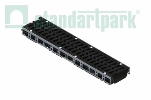 Лоток водоотводный пластиковый PolyMax Drive ЛВ-15.21.08-ПП с РВ "шина" ВЧ кл. Е (к-т) 0821055-М, класс Е600, комплект, Стандартпарк