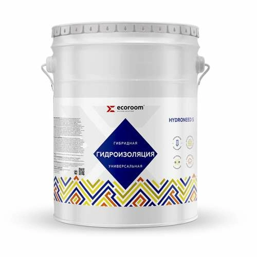 Гидроизоляция Ecoroom Hydroneed S, 10 кг, гибридная универсальная, ведро