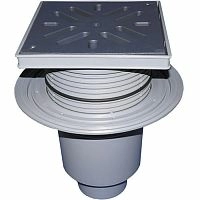 HL616L/5 Трап ПП PERFEKT с верт. выпуском, решёткой из ПП и клапаном против запаха DN160 – ТСК Дипломат