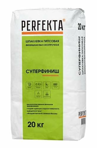 Шпаклевка гипсовая финишная высокопрочная Суперфиниш, Perfekta, 20 кг