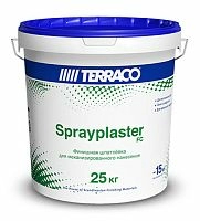 Штукатурка Terraco SPRAYPLASTER FC усиленная полимерная для механизированного нанесения, ведро 25 кг