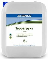 Проникающая пигментированная грунтовка Terraco TERRAGRUNT WHITE/COLORED для наружного и внутреннего использования с выраженными антищелочными свойствами, 5 кг, канистра