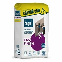 EASY FINISH, 20 кг, Шпаклевка цементная для людей с любым уровнем подготовки, Bergauf