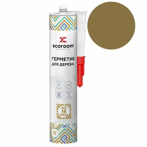 Герметик Ecoroom AS-16 PRO, 310 мл, дуб, для деревянного строения, картридж