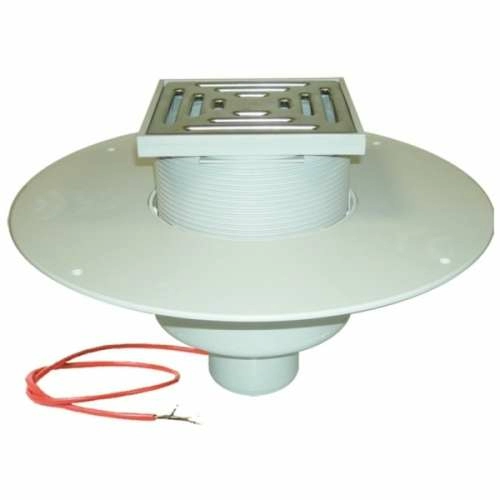 HL62.1BP/5 Воронка для эксплуатируемой кровли с верт. выпуском, корпусом из ПВХ для приклеивания ПВХ-мембраны и электрообогревом DN160