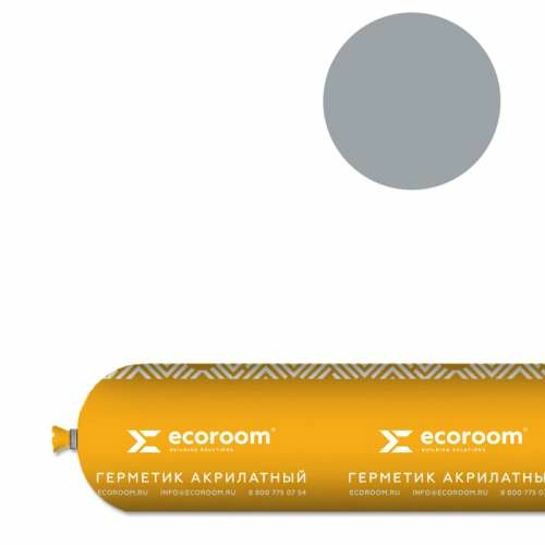 Герметик ECOROOM AS-16, 600 мл, серый, для деревянного строения, файл-пакет