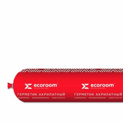 Герметик ECOROOM AS-12, 600 мл, акриловый паропроницаемый для монтажа светопрозрачных конструкций, файл-пакет