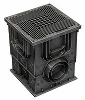 Дождеприемник пластиковый Master с решеткой, 350х350х420 мм, Аквасток