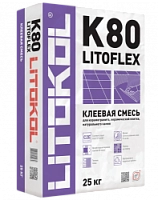 Клей для плитки, керамогранита и камня LITOFLEX K80 (класс С2 E), 25 кг, LITOKOL
