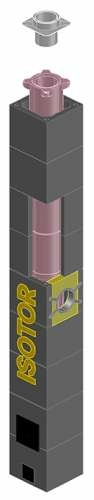 ISOTOR Комплект дымохода с плитой по месту, 10м Ø20см с плитой по месту, Schiedel
