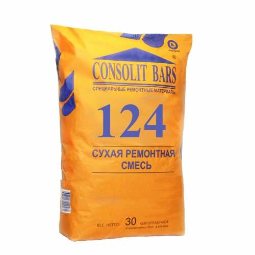 CONSOLIT BARS 124 M, 30 кг, Зимняя безусадочная, быстротвердеющая, высокопрочная, литая, с увеличенной жизнеспособностью и повышенной адгезией (В 60) -10°С, мешок