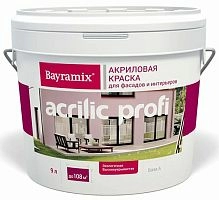 Bayramix Acrylic Profi Краска акриловая для фасадов и интерьеров, База А, 9 л – ТСК Дипломат