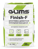 Шпатлевка GLIMS Finish-F цементная белая - 20 кг, мешок