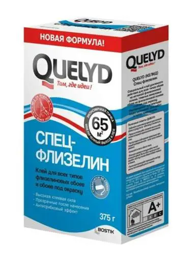 QUELYD клей обойный  СПЕЦ-ФЛИЗЕЛИН 65 кв.м, 0,375 кг, Bostik