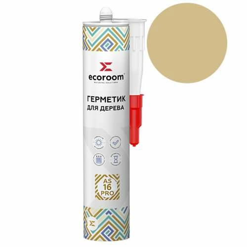 Герметик Ecoroom AS-16 PRO, 310 мл, сосна, для деревянного строения, картридж