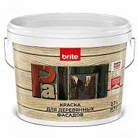 Краска BRITE FLEXX для деревянных фасадов белая база А, ведро 2,7 л