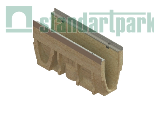 Лоток водоотводный полимербетонный CompoMax Drive ЛВ-V.10.16.26.50–ПВ-К09 70671.0509V/09-09, класс D400, Стандартпарк