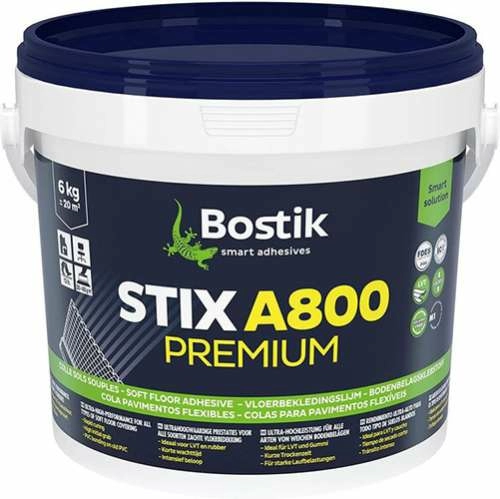 BOSTIK A800 PREMIUM высокоэффективный клей для LVT, ПВХ, каучука 6 кг