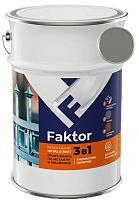 Грунт-эмаль FAKTOR на ржавчину 3 в 1 серая, барабан 20 кг