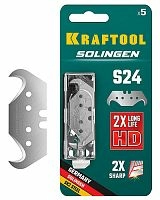 Лезвия PRO Solingen крюковидные 18,7х50х0,5 мм, тип S24, 5 шт/уп., Kraftool