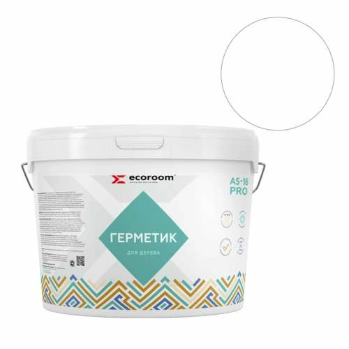 Герметик Ecoroom AS-16 PRO, 15 кг, белый, для деревянного строения, ведро