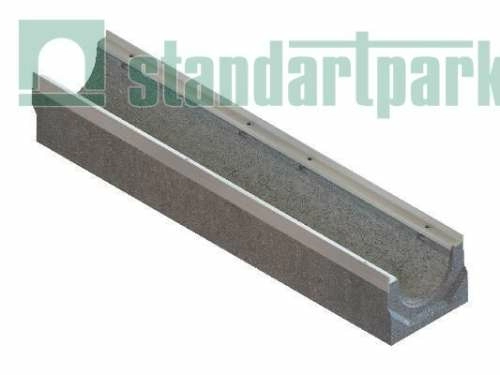 Лоток водоотводный бетонный BetoMax Drive ЛВ-15.21.26-БВ с РВ щель ВЧ (комплект) 04207633309, класс С250, Стандартпарк