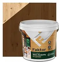Эко-лазурь FAKTOR для древесины орех, ведро 0,9 кг