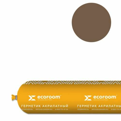 Герметик Ecoroom AS-16 PRO, 600 мл, орех, для деревянного строения, файл-пакет