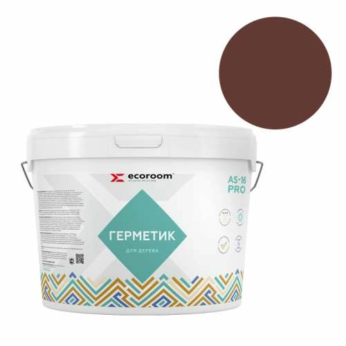 Герметик Ecoroom AS-16 PRO, 7 кг, тик, для деревянного строения, ведро