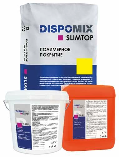 Покрытие полиуретан-цементное Slimtop 355CP, желтый, 30,4 кг, Dispomix – ТСК Дипломат