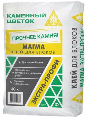 Клей для пористых стеновых блоков МАГМА, Каменный цветок, 40 кг – ТСК Дипломат