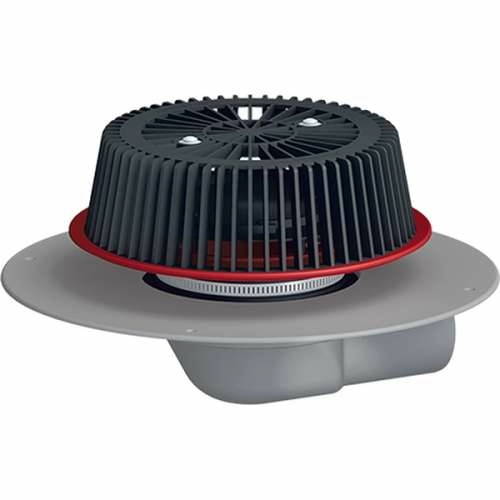 HL64P PowerSafe воронка для аварийного водостока, с гориз. выпуском, корпусом из ПВХ, и отсекателем воздуха DN75