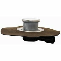 HL510NHR Трап с гориз. выпуском, круглой решёткой из нерж. стали 112 мм и полимербитумным полотном DN40/50