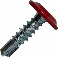 Усиленный саморез с прессшайбой со сверлом 4.2x16 мм RAL 3003 рубиново-красный, 1000 шт, Hardwex