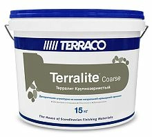 Декоративная финишная TERRALITE COARSE штукатурка на акриловой основе с натуральной мраморной крошкой природных оттенков, 15 кг ведро